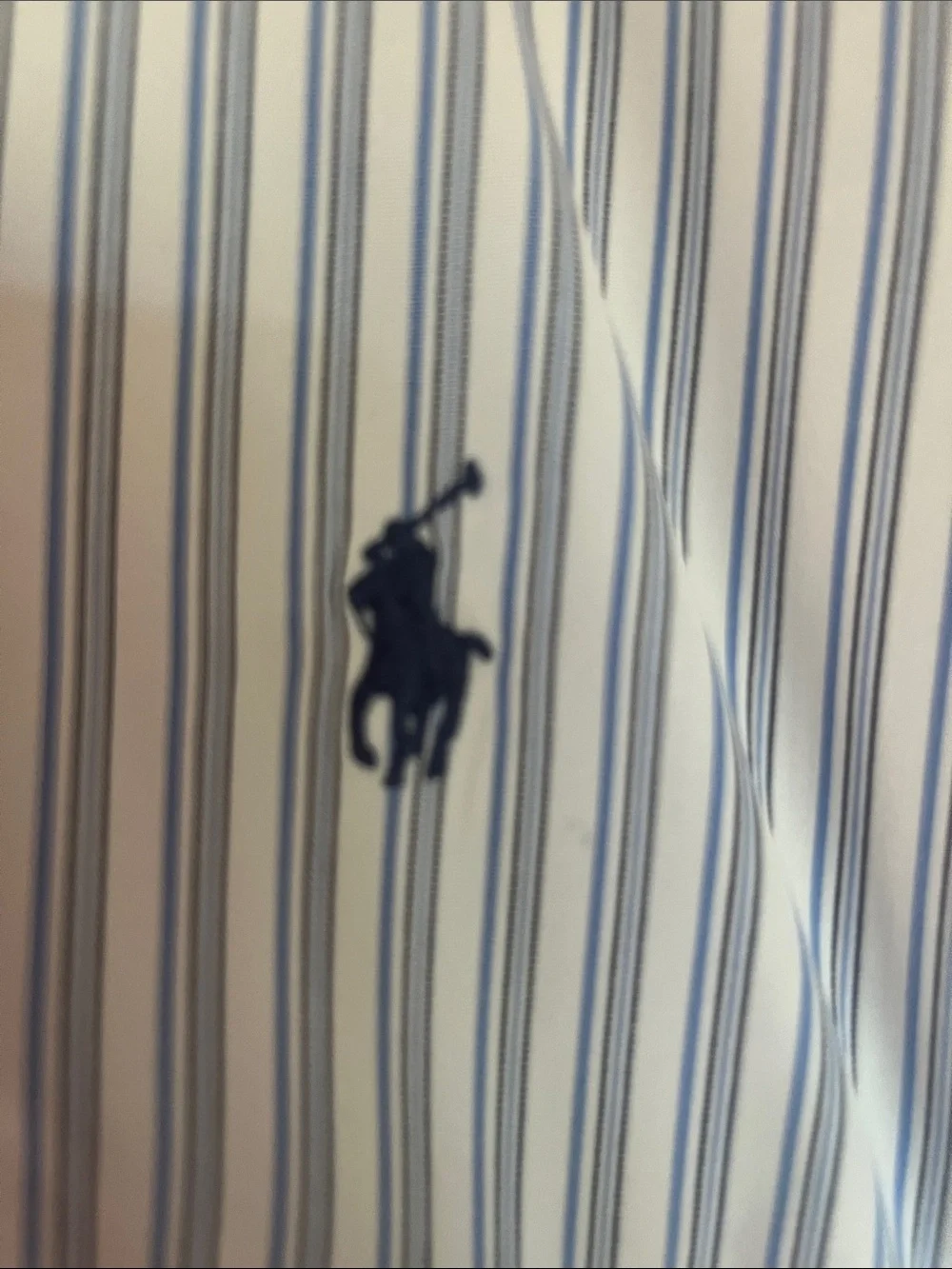 Polo by Ralph Lauren White and Blue Striped Men's Dress Shirt